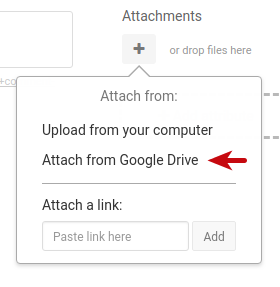 attach Google drive files