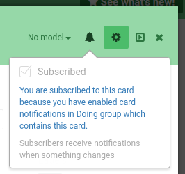 Card subscription from group