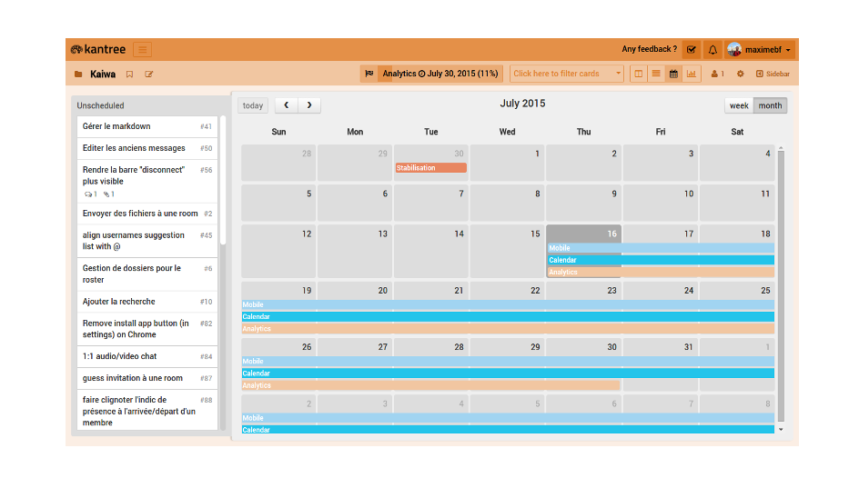 calendar kanban