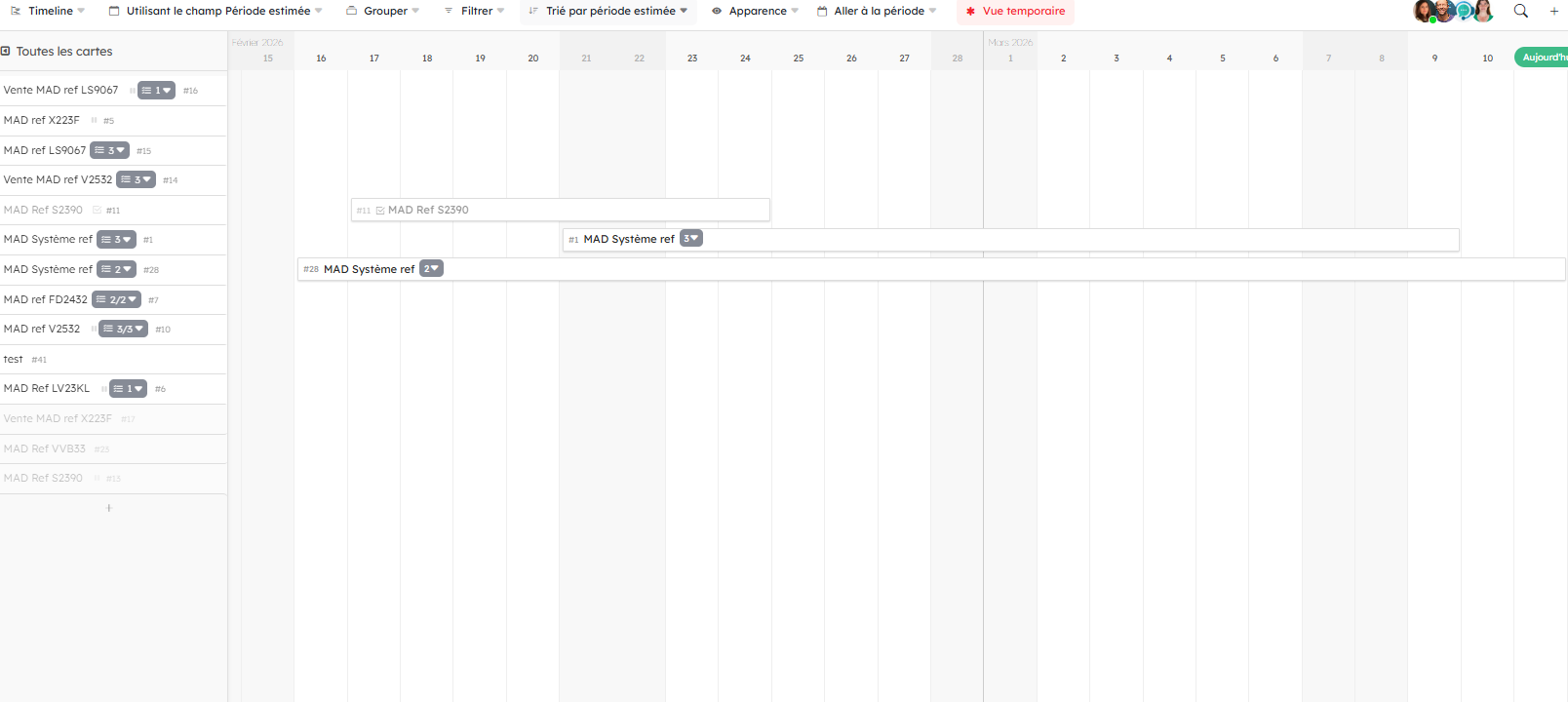 timeline view