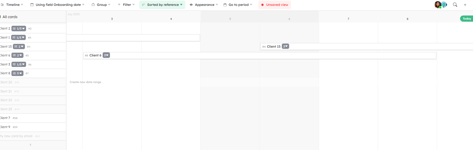 timeline view