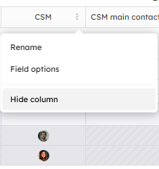 column settings