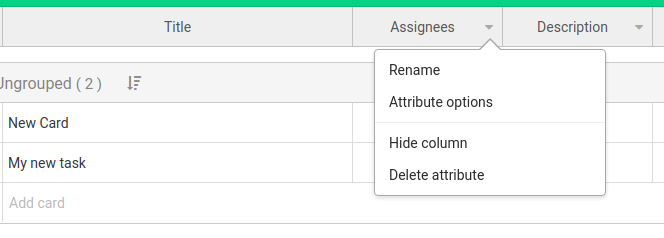 column settings