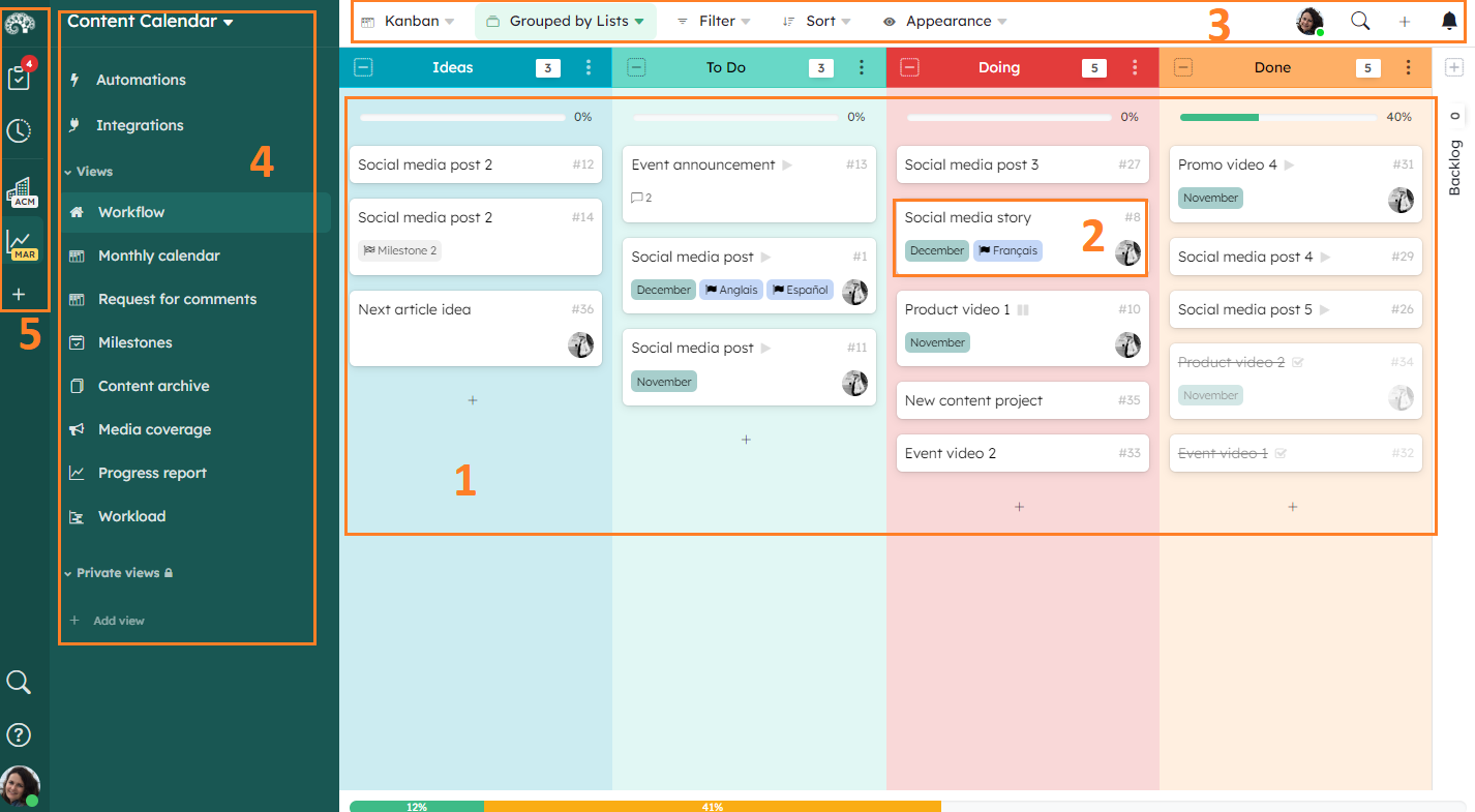 Workspace presentation