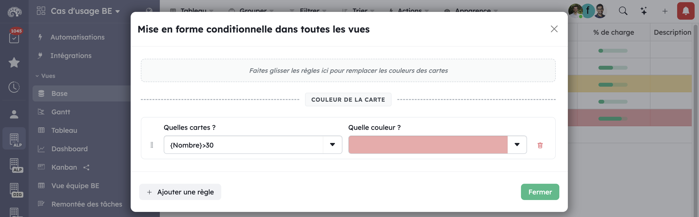Conditional formatting in Kantree conditional formatting Kantree