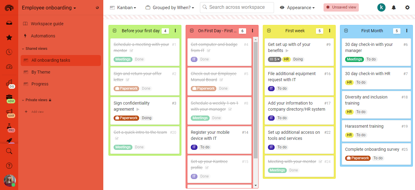 Employee onboarding template