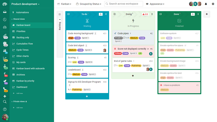 Flux de travail Kanban pour le développement de produits