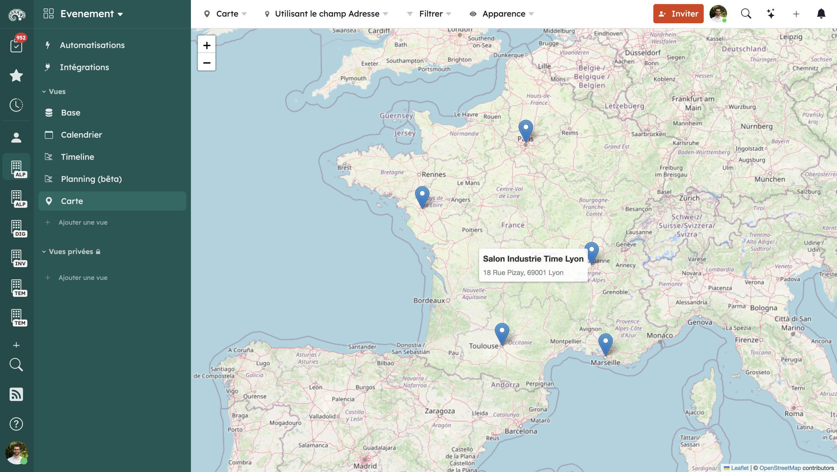 vue map dans Kantree