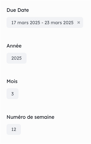 numero de la semaine